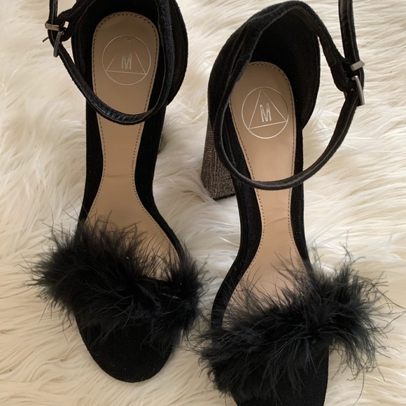 Furry black gem heels - Picture 3 of 4